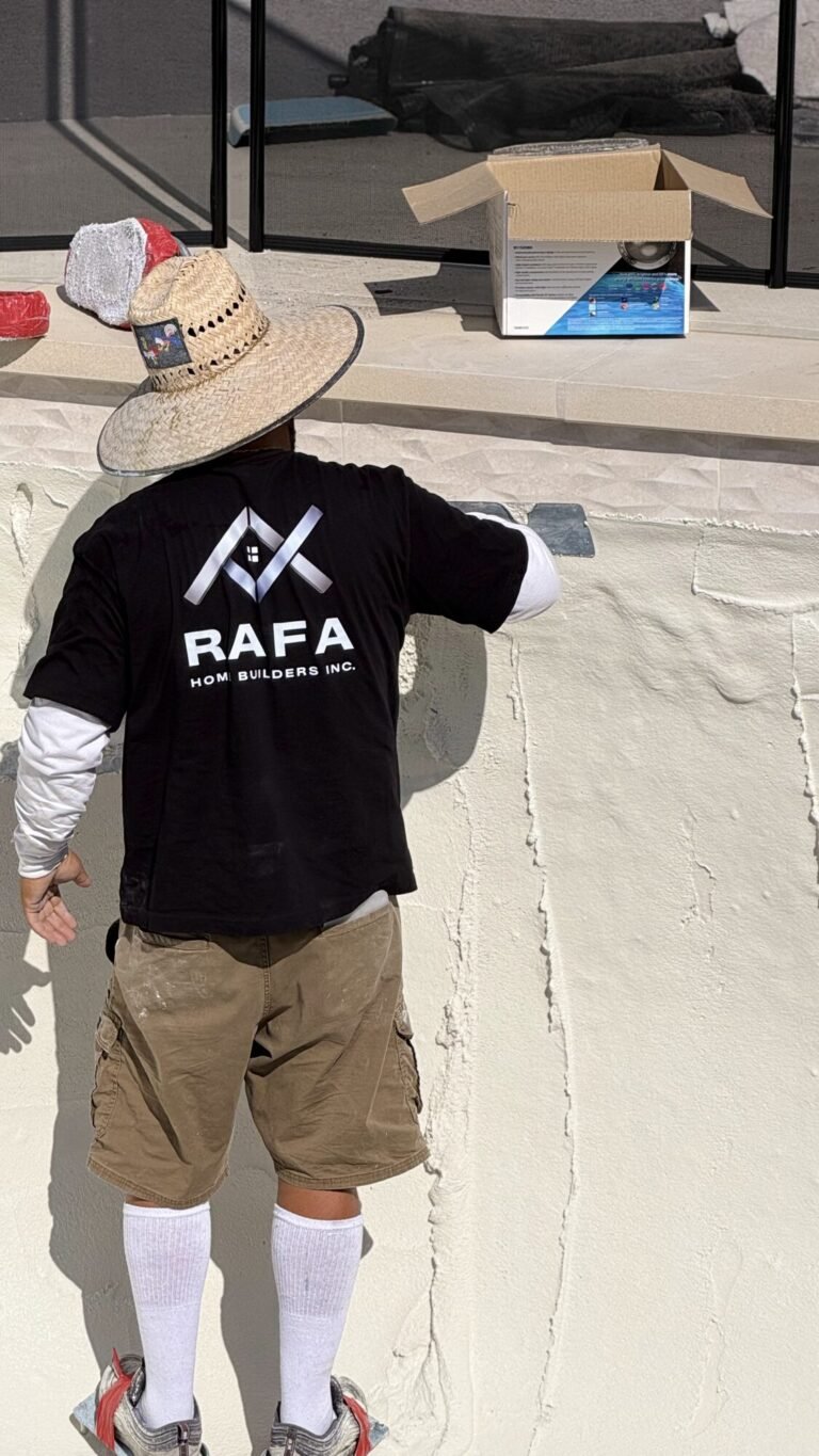Crew applying new pool plaster